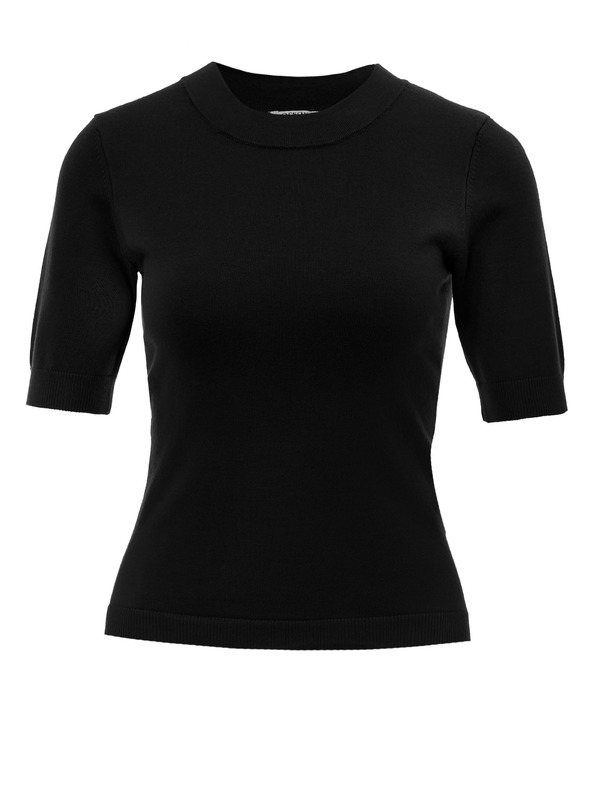 Orsay ORSAY fekete női rövid ujjú pulóver