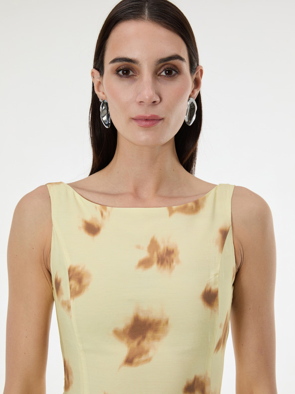 Orsay ORSAY Sárga mintás női ujjatlan ruha