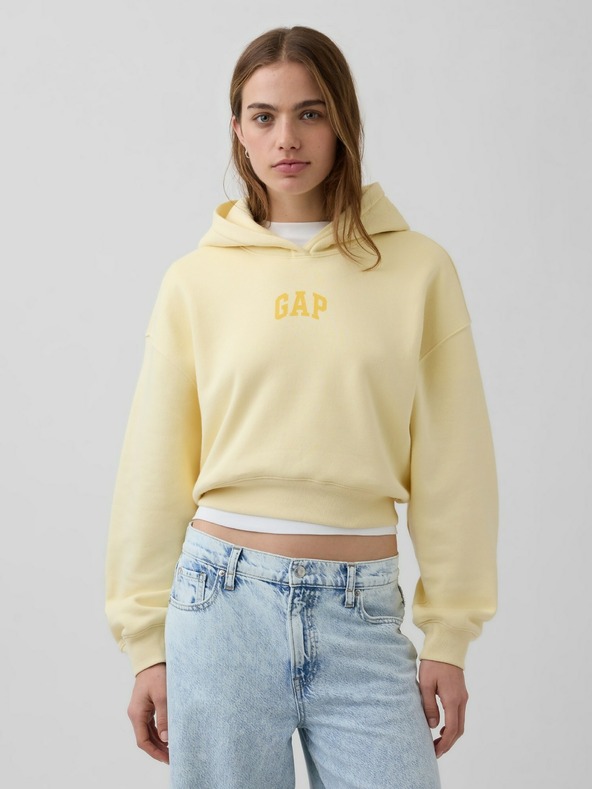 GAP Oversize crop pulóver logóval VintageSoft GAP
