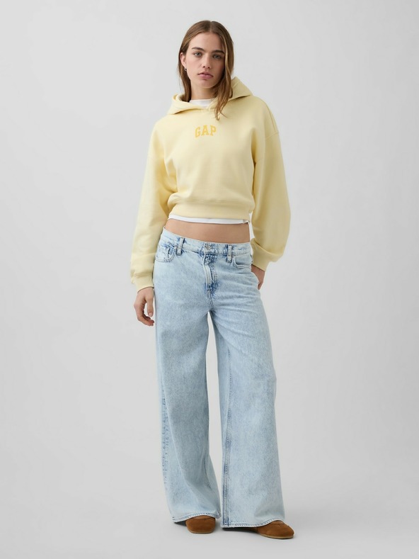GAP Oversize crop pulóver logóval VintageSoft GAP