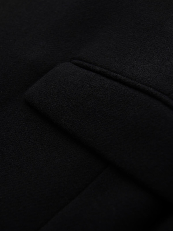 Ombre Clothing Férfi gyapjú kétsoros kabát - fekete V2 OM-COWC-0133 Ombre Clothing