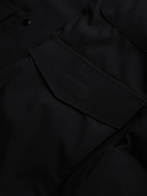 Ombre Clothing Férfi téli dzseki levehető kapucnival vízálló anyagból - fekete V3 OM-JAHP-0306 Ombre Clothing