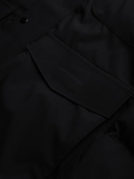 Ombre Clothing Férfi téli dzseki levehető kapucnival vízálló anyagból - fekete V3 OM-JAHP-0306 Ombre Clothing