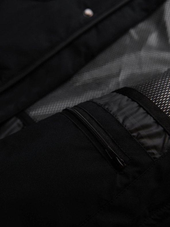 Ombre Clothing Férfi téli dzseki levehető kapucnival vízálló anyagból - fekete V3 OM-JAHP-0306 Ombre Clothing