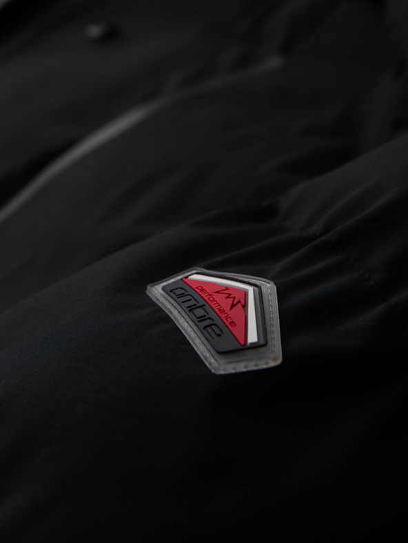 Ombre Clothing Férfi téli dzseki levehető kapucnival vízálló anyagból - fekete V3 OM-JAHP-0306 Ombre Clothing