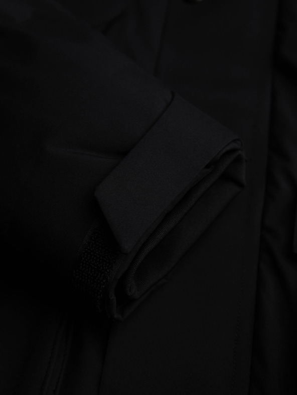 Ombre Clothing Férfi téli dzseki levehető kapucnival vízálló anyagból - fekete V3 OM-JAHP-0306 Ombre Clothing