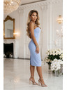 numoco Fűző nélküli midi ruha övvel - világoskék