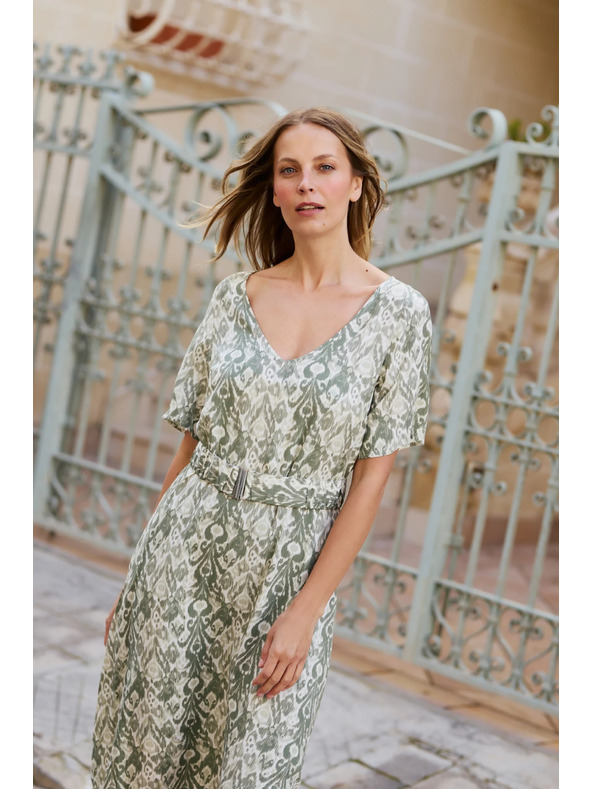 Moodo Olivazöld viszóz ruha Moodo