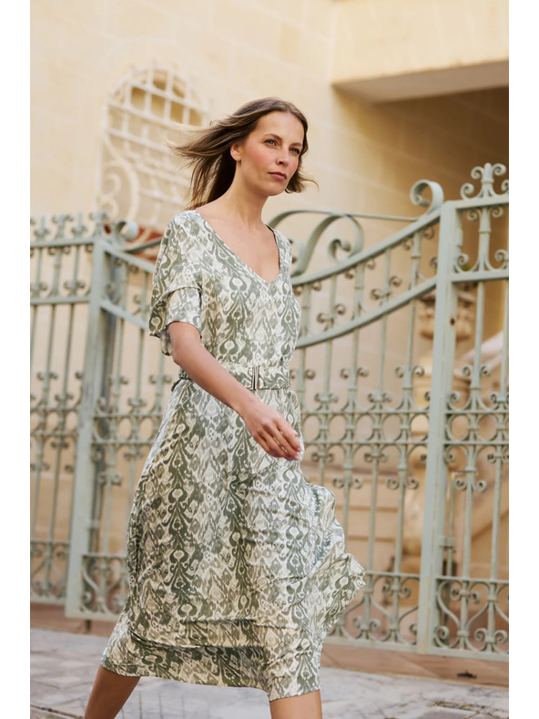 Moodo Olivazöld viszóz ruha Moodo