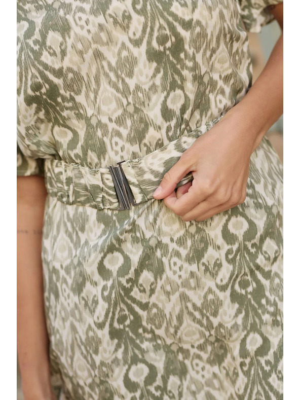 Moodo Olivazöld viszóz ruha Moodo