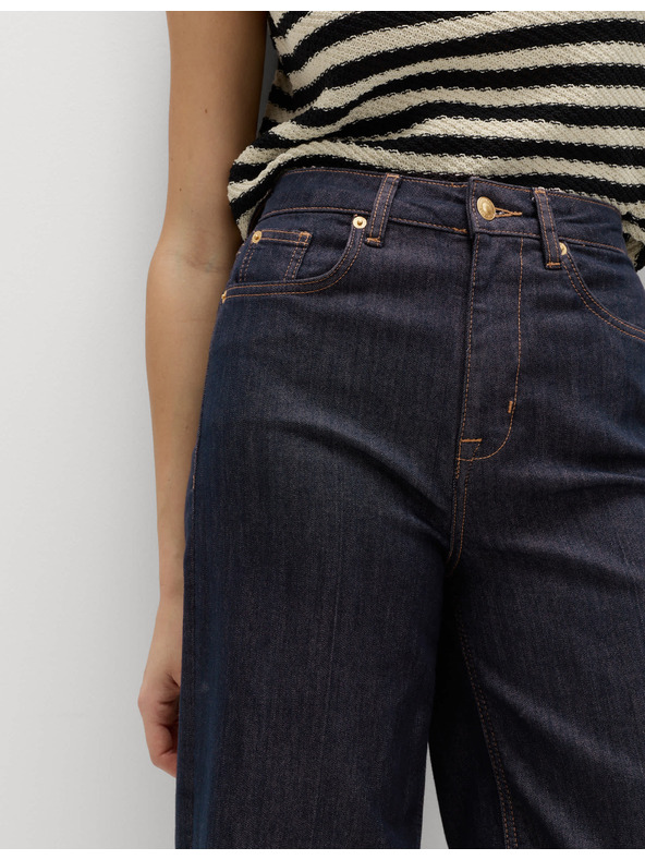 Marks & Spencer Marks & Spencer elegáns farmer széles szárral és magas derékkal, sötétkék