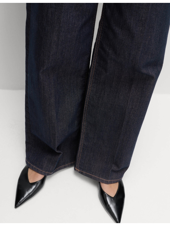 Marks & Spencer Marks & Spencer elegáns farmer széles szárral és magas derékkal, sötétkék