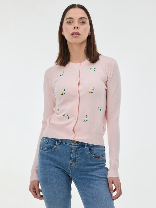 Orsay ORSAY Világos rózsaszín női kardigán hímzéssel