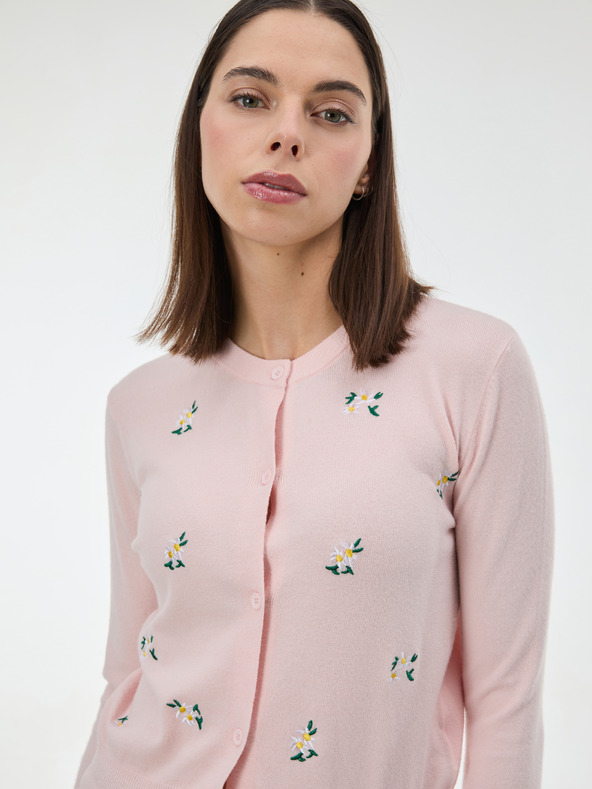Orsay ORSAY Világos rózsaszín női kardigán hímzéssel