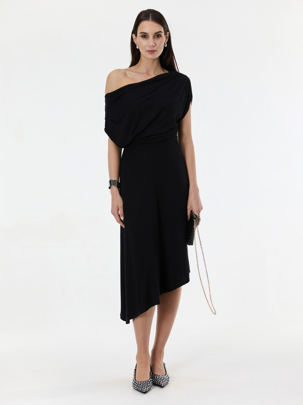 Orsay ORSAY fekete női midi ruha