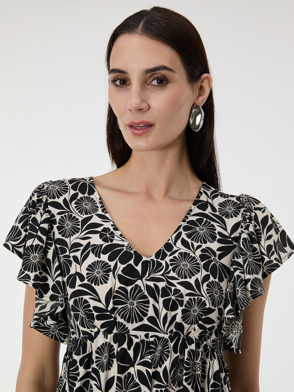 Orsay ORSAY fekete női mintás, térdig érő ruha