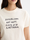 Scotch & Soda Női krémszínű feliratú póló
