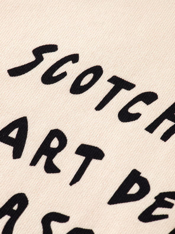 Scotch & Soda Női krémszínű feliratú pulóver