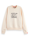 Scotch & Soda Női krémszínű feliratú pulóver