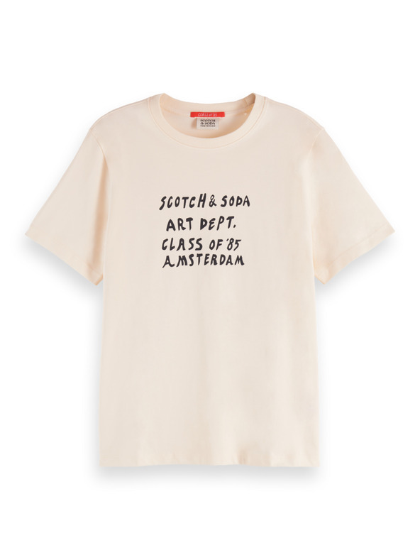 Scotch & Soda Női krémszínű feliratú póló