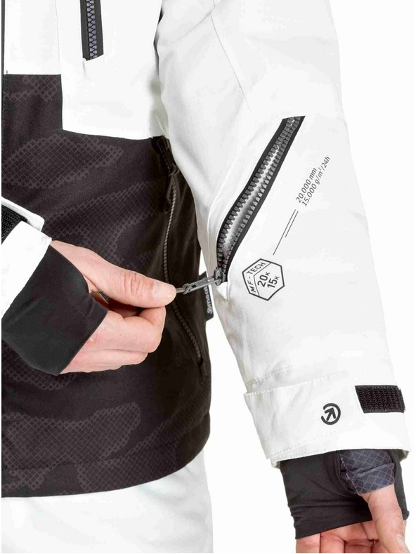 Meatfly Meatfly férfi SNB & SKI kabát Cronos White / Morph Black