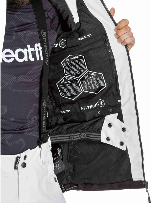 Meatfly Meatfly férfi SNB & SKI kabát Cronos White / Morph Black