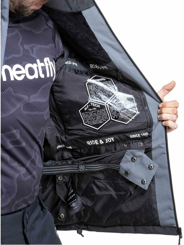 Meatfly Meatfly férfi SNB & SKI kabát Manifold Dark Grey / Black