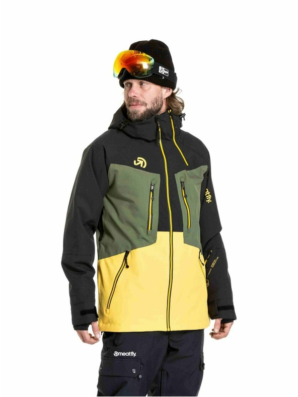 Meatfly Meatfly férfi SNB & SKI kabát Cronos Black / Solar Power