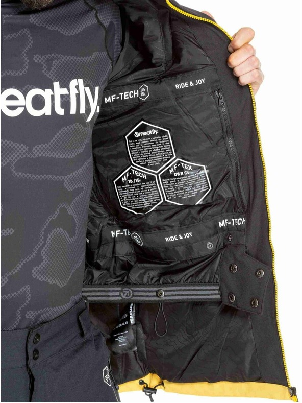 Meatfly Meatfly férfi SNB & SKI kabát Cronos Black / Solar Power