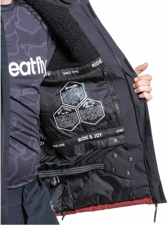 Meatfly Meatfly férfi SNB & SKI kabát Vertigo Merlot / Black