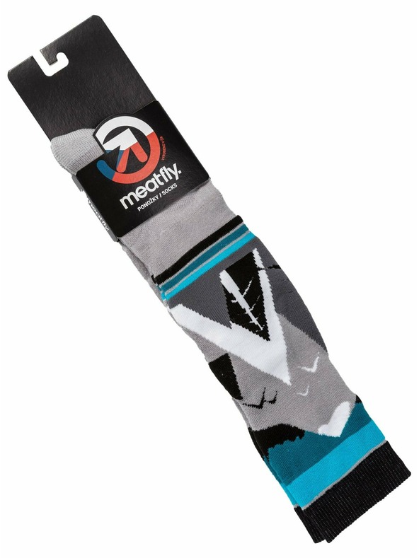 Meatfly Meatfly sNB & SKI zokni Leeway Grey Mountains