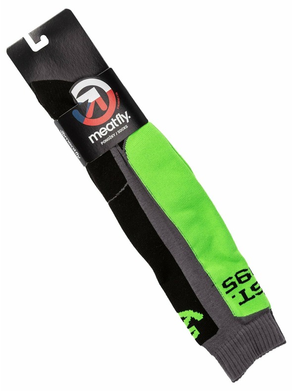Meatfly Meatfly sNB & SKI zokni Leeway Safety Green/Grey