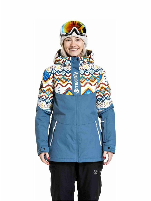Meatfly Meatfly női SNB & SKI kabát Kirsten White Jones / Slate Blue