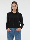 Orsay ORSAY Fekete női pulóver gallérral