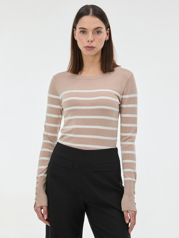 Orsay ORSAY bézs színű női csíkos pulóver