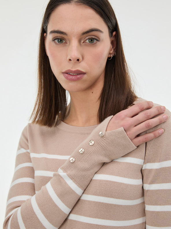Orsay ORSAY bézs színű női csíkos pulóver
