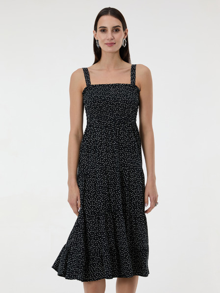 Orsay ORSAY Fekete pöttyös női midi ruha