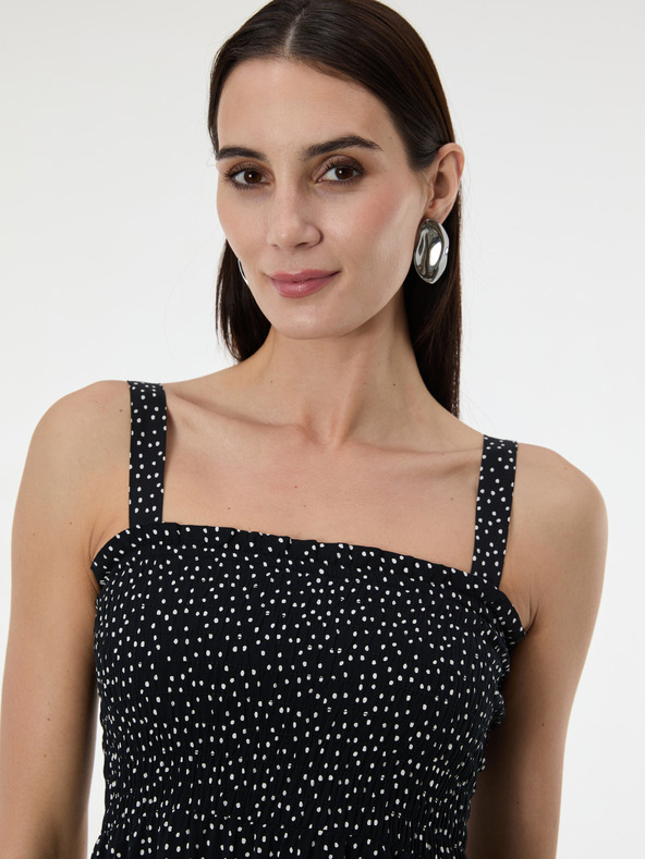 Orsay ORSAY Fekete pöttyös női midi ruha