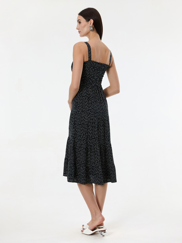 Orsay ORSAY Fekete pöttyös női midi ruha