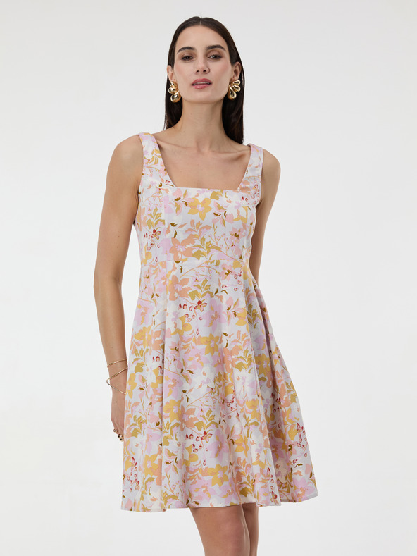 Orsay ORSAY Világos rózsaszín mintás női térdig érő ruha