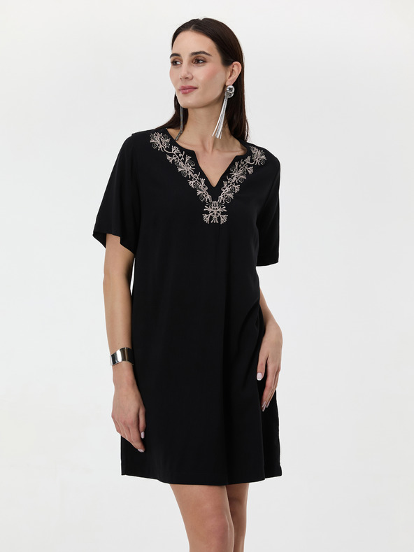 Orsay ORSAY fekete női térdig érő ruha