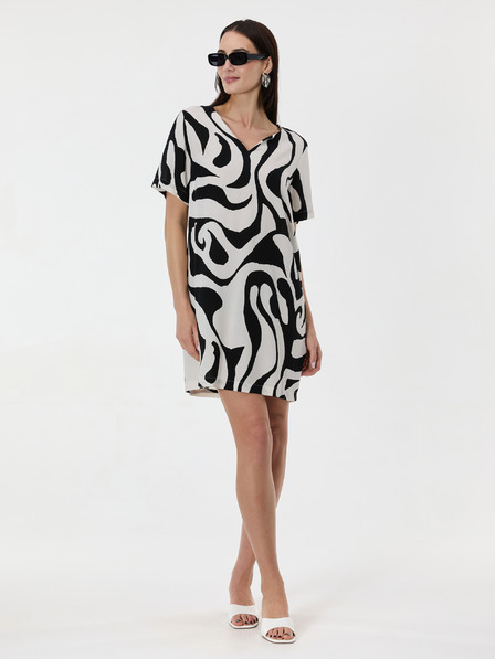 Orsay ORSAY fekete női mintás, térdig érő ruha