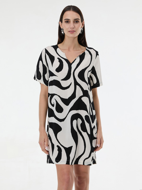 Orsay ORSAY fekete női mintás, térdig érő ruha