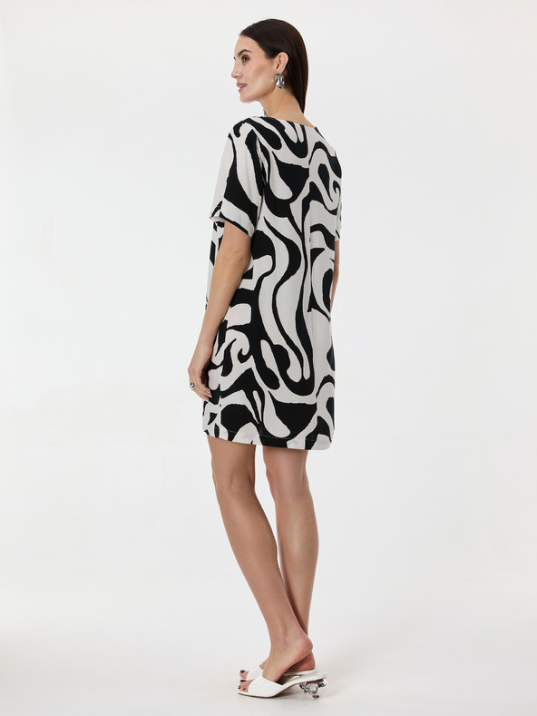 Orsay ORSAY fekete női mintás, térdig érő ruha