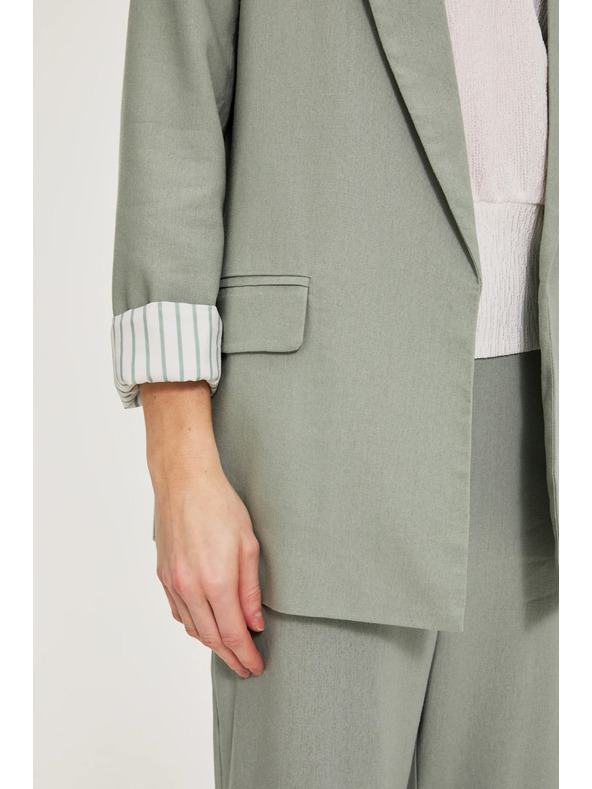 Moodo Lenvászon keverék blazer olivazöld Moodo