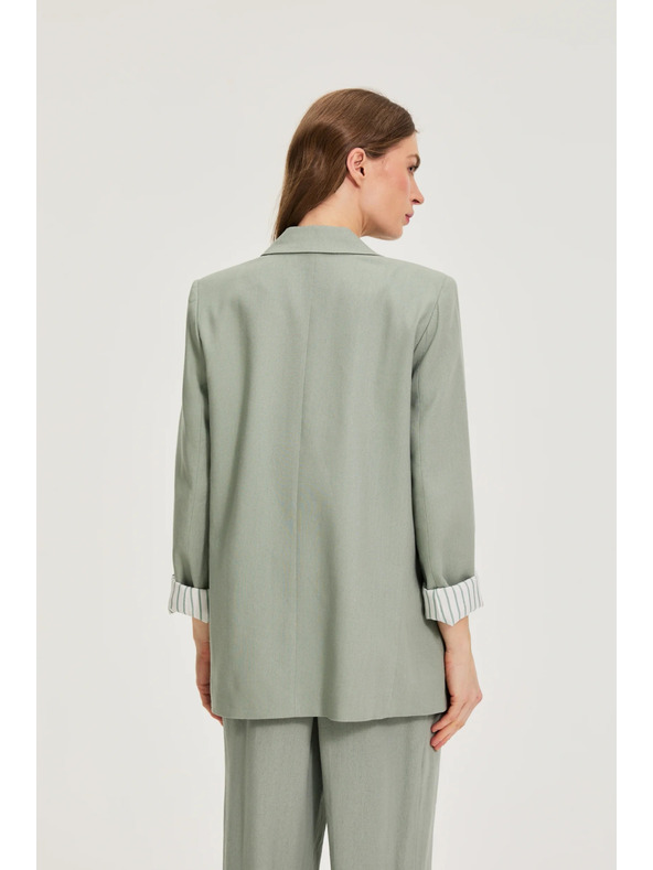Moodo Lenvászon keverék blazer olivazöld Moodo