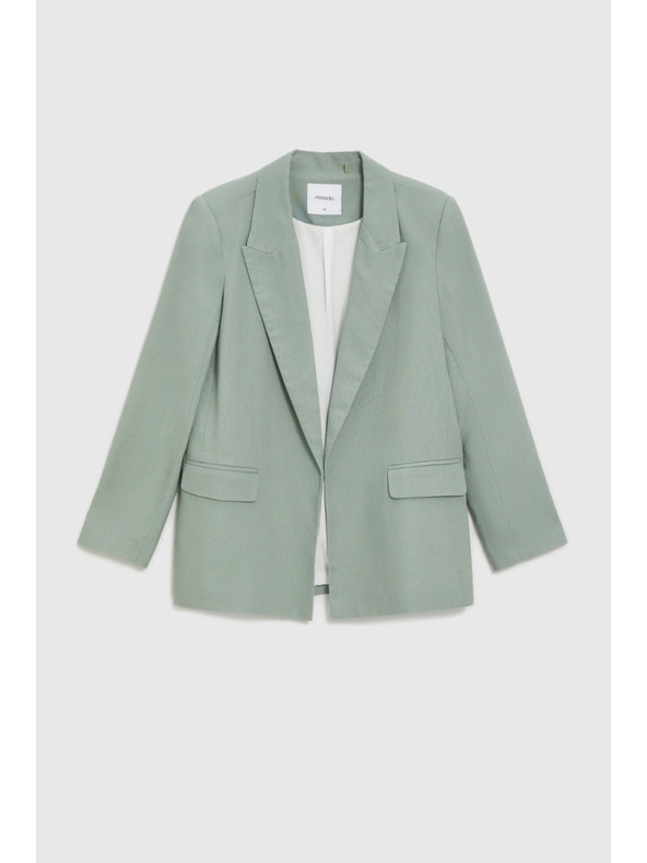 Moodo Lenvászon keverék blazer olivazöld Moodo