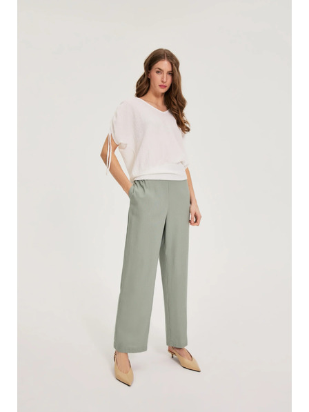 Moodo Lenvászon keverék nadrág olivazöld Moodo