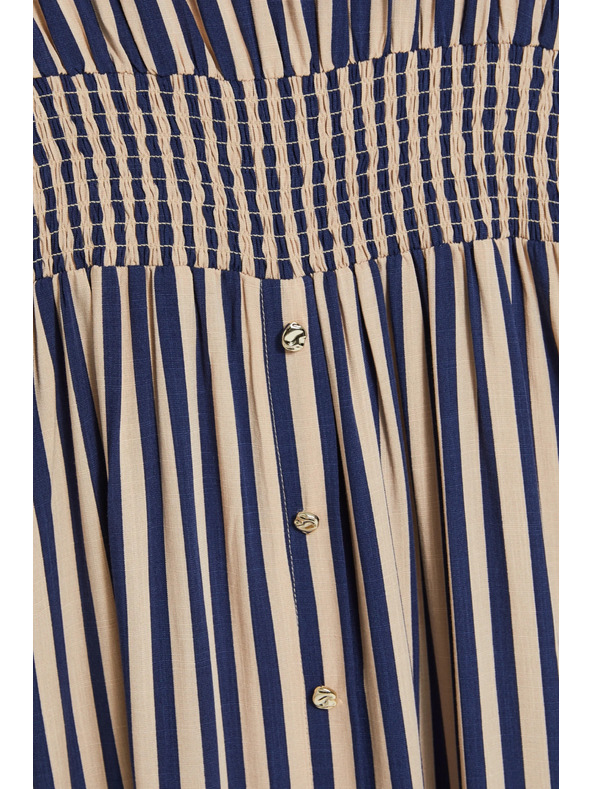 Moodo Viszkóz ruha csíkos sötétkék Moodo