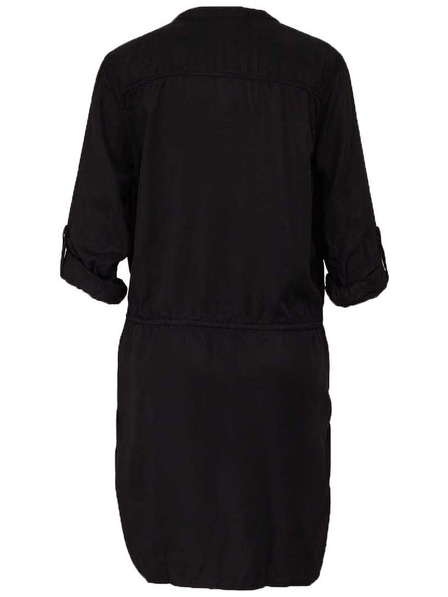 CAMAIEU Fekete ing típusú ruha kötéssel